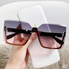 Load image into Gallery viewer, Half Frame Metal Sunglasses European And American Style Fashion Anti UV Thin Glasses For Women
