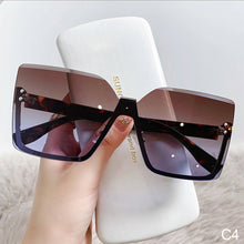 Load image into Gallery viewer, Half Frame Metal Sunglasses European And American Style Fashion Anti UV Thin Glasses For Women
