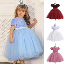 Load image into Gallery viewer, Wedding Birthday Dresses For Girls 3-8 Years Elegant Party Sequins Tutu Christening Gown Kids Children Formal Pageant Clothes
