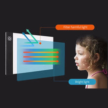Load image into Gallery viewer, A5 Dimmable Led Light Drawing Copy Board Copy Pad Painting Tablet Tracing Light Easier for Diamond Painting Kids Educational Toys
