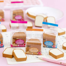 Load image into Gallery viewer, Cute Simulation Toast Bread Eraser Creative Student Writing Drawing Rubber Pencil Eraser Funny School Supplies Kawaii Stationery
