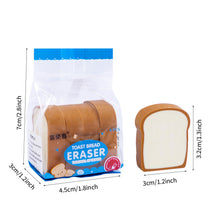 Load image into Gallery viewer, Cute Simulation Toast Bread Eraser Creative Student Writing Drawing Rubber Pencil Eraser Funny School Supplies Kawaii Stationery
