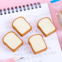 Load image into Gallery viewer, Cute Simulation Toast Bread Eraser Creative Student Writing Drawing Rubber Pencil Eraser Funny School Supplies Kawaii Stationery
