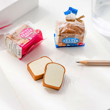 Load image into Gallery viewer, Cute Simulation Toast Bread Eraser Creative Student Writing Drawing Rubber Pencil Eraser Funny School Supplies Kawaii Stationery

