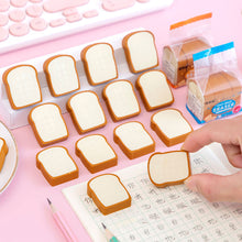 Load image into Gallery viewer, Cute Simulation Toast Bread Eraser Creative Student Writing Drawing Rubber Pencil Eraser Funny School Supplies Kawaii Stationery
