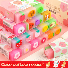 Load image into Gallery viewer, Kawaii Fruit Watermelon Common Lemon Eraser Rubber Eraser Primary Student Prizes Promotional Gift Stationery Erasers for Kids
