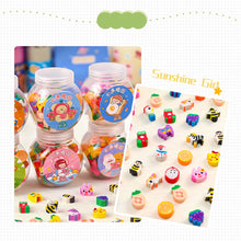 Load image into Gallery viewer, 50Pcs/box Cute Animal Fruits Pencil Eraser Rubber Eraser Primary Student Prizes Promotional Gift Stationery Erasers for Kids
