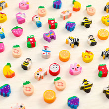 Load image into Gallery viewer, 50Pcs/box Cute Animal Fruits Pencil Eraser Rubber Eraser Primary Student Prizes Promotional Gift Stationery Erasers for Kids
