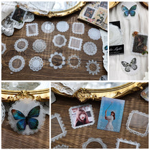 Load image into Gallery viewer, 30pcs Lace Stickers Cute Decor Collage Junk Journal DIY Scrapbooking Supplies Self Adhesive Creative Craft Stickers

