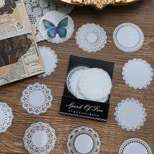 Load image into Gallery viewer, 30pcs Lace Stickers Cute Decor Collage Junk Journal DIY Scrapbooking Supplies Self Adhesive Creative Craft Stickers
