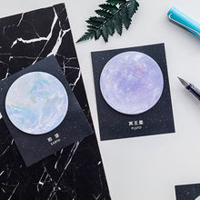 Load image into Gallery viewer, Starry Planet Series Round Shape Memo Pads Self-adhesive Sticky Notes Notebook Office Notes Stationery School Supplies
