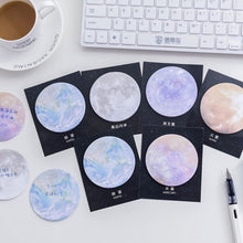 Load image into Gallery viewer, Starry Planet Series Round Shape Memo Pads Self-adhesive Sticky Notes Notebook Office Notes Stationery School Supplies
