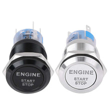 Load image into Gallery viewer, Car Engine Power Engine Start Switch Metal Button Start Stop Switch with LED Light Waterproof Switch DC12V
