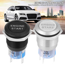 Load image into Gallery viewer, Car Engine Power Engine Start Switch Metal Button Start Stop Switch with LED Light Waterproof Switch DC12V
