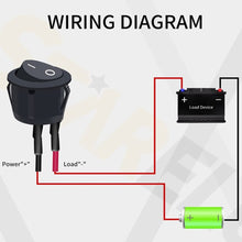 Load image into Gallery viewer, 5Pcs Car 20mm Mini Round Rocker Switch ON Off 12 Volt Toggle Switch 12V Automotive RV 2 Pin Switch 120V With Wire

