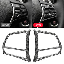 Load image into Gallery viewer, 2Pcs Car Carbon Fiber Steering Wheel Button Sticker For BMW 1 2 3 4 Series 3GT F20 F21 F30 F32 F34 F30 13-19 Accessories
