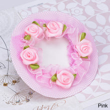 Load image into Gallery viewer, Girl Women Bun Cover Snood Hair Net Hair Nets Latin Ballet Dance Crochet Snoods Accessories With Flower
