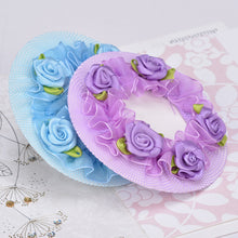 Load image into Gallery viewer, Girl Women Bun Cover Snood Hair Net Hair Nets Latin Ballet Dance Crochet Snoods Accessories With Flower
