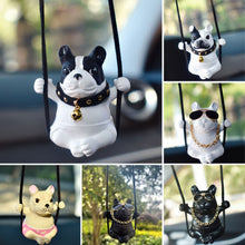Load image into Gallery viewer, Cute Dog Anime Car Swing Bulldog Resin Pendant Auto Rearview Mirror Ornaments Accessories
