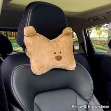 Load image into Gallery viewer, Bear Car Headrest Waist Plush Pillow Soft Cartoon Creative Cute Goddess Pillow Car Interior Accessories
