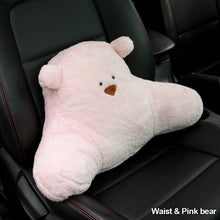 Load image into Gallery viewer, Bear Car Headrest Waist Plush Pillow Soft Cartoon Creative Cute Goddess Pillow Car Interior Accessories
