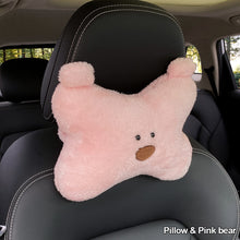 Load image into Gallery viewer, Bear Car Headrest Waist Plush Pillow Soft Cartoon Creative Cute Goddess Pillow Car Interior Accessories

