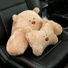 Load image into Gallery viewer, Bear Car Headrest Waist Plush Pillow Soft Cartoon Creative Cute Goddess Pillow Car Interior Accessories
