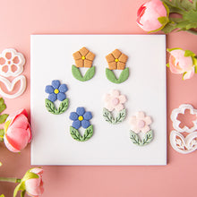 Load image into Gallery viewer, Flower Leaves Polymer Clay Earring Cutter Cutting Mold DIY Plants Earrings Jewelry Pendant Embossing Making Tool
