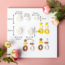 Load image into Gallery viewer, 5pcs/set Geometry Polymer Clay Earring Cutter Cutting Mold Set DIY French Style Earrings Jewelry Pendant Embossing Making Tool
