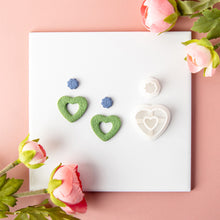 Load image into Gallery viewer, Heart Geometry Polymer Clay Earring Cutter Cutting Mold Set DIY French Style Earrings Jewelry Pendant Embossing Making Tool
