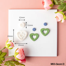 Load image into Gallery viewer, Heart Geometry Polymer Clay Earring Cutter Cutting Mold Set DIY French Style Earrings Jewelry Pendant Embossing Making Tool
