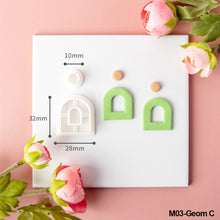 Load image into Gallery viewer, Heart Geometry Polymer Clay Earring Cutter Cutting Mold Set DIY French Style Earrings Jewelry Pendant Embossing Making Tool
