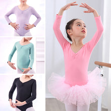 Load image into Gallery viewer, Cotton Spandex Gym Children Leotards Long Sleeve Ballet Dress
