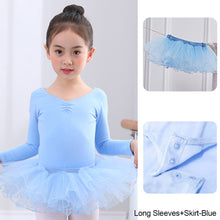 Load image into Gallery viewer, Cotton Spandex Gym Children Leotards Long Sleeve Ballet Dress
