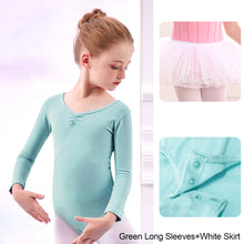 Load image into Gallery viewer, Cotton Spandex Gym Children Leotards Long Sleeve Ballet Dress
