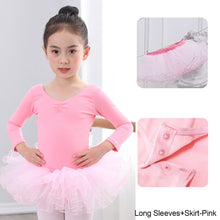 Load image into Gallery viewer, Cotton Spandex Gym Children Leotards Long Sleeve Ballet Dress
