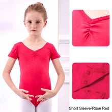 Load image into Gallery viewer, Cotton Spandex Gym Children Leotards Short Sleeve Ballet
