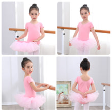 Load image into Gallery viewer, Cotton Spandex Gym Children Leotards Short Sleeve Ballet Dress
