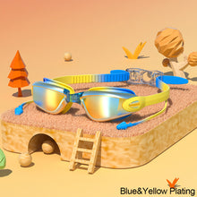 Load image into Gallery viewer, Children's Electroplating Swimming Goggles Anti-Fog HD Swimming Glasses
