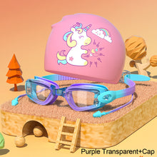 Load image into Gallery viewer, Children's Electroplating Swimming Goggles Anti-Fog HD Swimming Glasses
