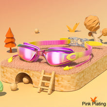 Load image into Gallery viewer, Children's Electroplating Swimming Goggles Anti-Fog HD Swimming Glasses
