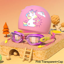 Load image into Gallery viewer, Children's Electroplating Swimming Goggles Anti-Fog HD Swimming Glasses
