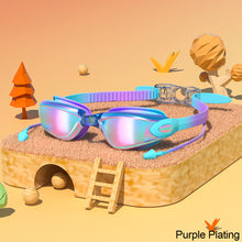 Load image into Gallery viewer, Children's Electroplating Swimming Goggles Anti-Fog HD Swimming Glasses
