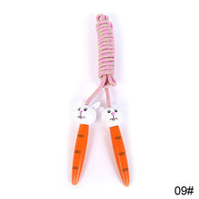 Load image into Gallery viewer, Kids Jump Rope Adjustable Cotton Braided Skipping Rope with Wooden Handle For Fitness Training Fun Toy
