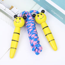 Load image into Gallery viewer, Kids Jump Rope Adjustable Cotton Braided Skipping Rope with Wooden Handle For Fitness Training Fun Toy
