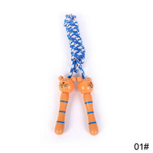 Load image into Gallery viewer, Kids Jump Rope Adjustable Cotton Braided Skipping Rope with Wooden Handle For Fitness Training Fun Toy
