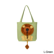 Load image into Gallery viewer, Lion-shaped Shoulder Bag Can Be Exposed Pet Canvas Bag for Cats and Dogs Tote Bag Small Pet Carrier Bag Fashionable Breathable
