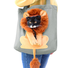 Load image into Gallery viewer, Lion-shaped Shoulder Bag Can Be Exposed Pet Canvas Bag for Cats and Dogs Tote Bag Small Pet Carrier Bag Fashionable Breathable
