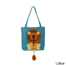 Load image into Gallery viewer, Lion-shaped Shoulder Bag Can Be Exposed Pet Canvas Bag for Cats and Dogs Tote Bag Small Pet Carrier Bag Fashionable Breathable
