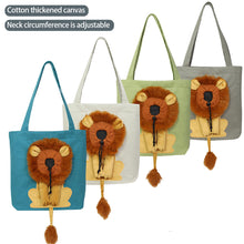 Load image into Gallery viewer, Lion-shaped Shoulder Bag Can Be Exposed Pet Canvas Bag for Cats and Dogs Tote Bag Small Pet Carrier Bag Fashionable Breathable
